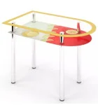 Glass dining table D-10-2 with tempered glass and chrome legs order